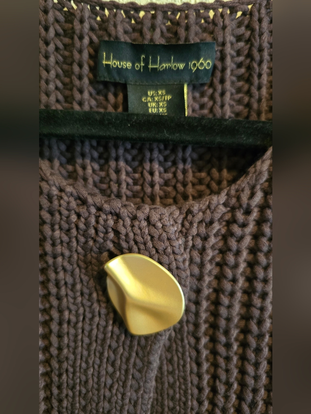 House of Harlow 1960 Knit Vest Brown XS - Picture 4 of 10